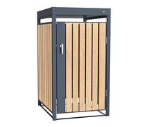 AXI Leon Cache Poubelle Métallique Effet Bois/Jardinière - Abri Poubelle pour 1 conteneur - Max. 240L - Abri Poubelle Extérieur avec Excellente Ventilation