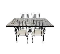Axi Leonie Table Et Chaise Bistrot, 4 Chaises 1 Table, Ensemble Bistro Extérieur, Mosaique Bleu Clair - Salon De Jardin Bistrot, Table Bistrot Pour Jardin/Balcon/Terrasse