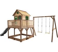 Classic Liam Playhouse With Double Swing Brown/Green - Toboggan Gris