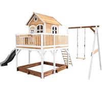 Classic Liam Playhouse With Single Swing Brown/White - Toboggan Gris