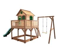 Axi maisonnette liam brun vert avec 1 balancoire toboggan et bac à sable A030.152.00