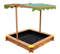 AXI Lily Bac à Sable Enfant en Marron / VERT | Bac à Sable pour Enfants en Bois FSC avec Couvercle / Toit ouvrant pivotant réglable en hauteur | 118 x 118 cm