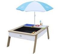AXI Linda Table sable et eau avec Cuisine et evier Marron Blanc Parasol Bleu Blanc Bleu G