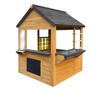 AXI Lynn Maisonnette en Bois Marron & Anthracite | Cabane de Jardin avec Cuisine de Jeu & Morpion, Bois FSC, 108 x 105 x 130 cm
