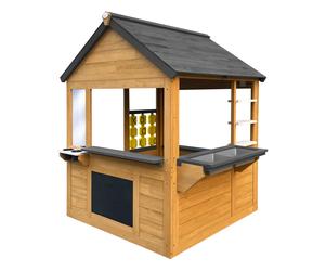 Axi Lynn Maisonnette En Bois, Marron/Anthracite | Maisonnette De Jardin Pour L'Extérieur, Bois De Pruche Fsc 100 % | Maison De Jeux Avec Cuisine Pour Enfants