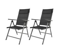 AXI Mack 2 Chaises de camping Anthracite/noir - 68 - 97 cm x 53 x 108 - 90 cm | Chaises jardin pliantes et compactes, 7 positions, avec Coussin | Cadre aluminium