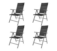 AXI Mack 4 Chaises de Camping Anthracite/Noir - 68 - 97 cm x 53 x 108 - 90 cm | Chaises Jardin Pliantes et compactes, 7 Positions, avec Coussin | Cadre Aluminium