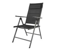 AXI Mack Chaise de Camping Anthracite/Noir - 68 - 97 cm x 53 x 108 - 90 cm| Chaise Jardin Pliante et compacte, 7 Positions, avec Coussin | Cadre Aluminium