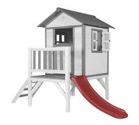 AXI Maison Enfant Beach Lodge XL en Blanc avec Toboggan en Rouge | Maison de Jeux en Bois FFC pour Les Enfants | Maisonnette / Cabane de Jeu pour Le