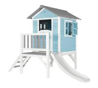 AXI Maison Enfant Beach Lodge XL en Bleu avec Toboggan en Blanc | Maison de Jeux en bois FFC pour les enfants | Maisonnette / Cabane de jeu pour le