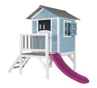 Axi Maison Enfant Beach Lodge Xl En Bleu Avec Toboggan En Violet