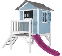Axi Maison Enfant Beach Lodge Xl En Bleu Avec Toboggan En Violet