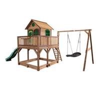 AXI Maisonnette Liam avec balancoire Nid ovale Roxy Brun Vert avec Toboggan Vert Beige G
