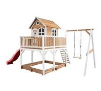 AXI Maisonnette Liam – Aire de jeux en bois FSC avec bac à sable, balançoire & toboggan rouge