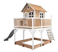 Maison Enfant Avec Bac À Sable & Toboggan Blanc Aire De Jeux Pour L'extérieur En Marron & Blanc Maisonnette / Cabane De Jeu En Bois Fsc - Axi Liam