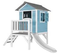 AXI Maisonnette Lodge XL en bois Bleue toboggan Blanc Bleu G
