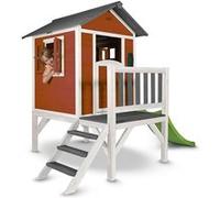 AXI Maisonnette Lodge XL en bois Rouge toboggan Vert Orange G