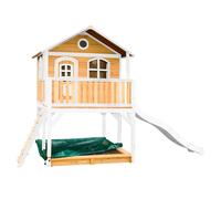 AXI Maisonnette MARC Brun Blanc avec toboggan Blanc et bac à sable Rose G