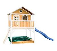 AXI Maisonnette de jeu Marc – Bac à sable et Toboggan bleu, Marron/Blanc, Bois FSC