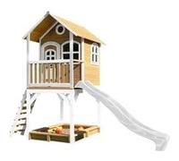 AXI Maisonnette SARAH Brun Blanc avec toboggan Blanc et bac à sable Beige G