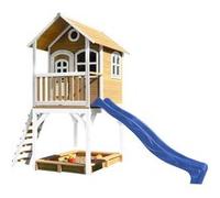 AXI Sarah Maison Enfant avec Bac à Sable & Toboggan bleu | Aire de Jeux pour l'extérieur en marron & Blanc| Maisonnette / Cabane de Jeu en Bois FSC