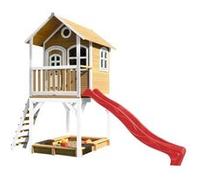 AXI Sarah Maison Enfant avec Bac à Sable & Toboggan rouge | Aire de Jeux pour l'extérieur en marron & Blanc | Maisonnette / Cabane de Jeu en Bois FSC