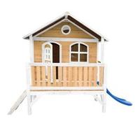 AXI Maisonnette STEF Brun Blanc avec toboggan Bleu Beige G