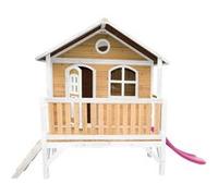 AXI Maisonnette STEF Brun Blanc avec toboggan Rose Beige G