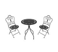 AXI Ensemble bistro Marilou - Table mosaïque + 2 chaises - Extérieur Anthracite Romantique