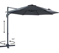 AXI Marisol Parasol Déporté Anthracite/Gris - Parasol Déporté Rectangulaire Ø 300cm - Parasol Pied Déporté, structure aluminium - Rotation 360 -