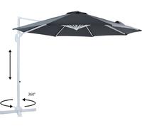 AXI Marisol Parasol Déporté Blanc/Gris - Parasol Déporté Rectangulaire Ø 300cm - Parasol Pied Déporté, structure aluminium - Rotation 360 - Parasol