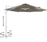 AXI Marisol Parasol Déporté Blanc/Taupe - Parasol Déporté Rectangulaire Ø 300cm - Parasol Pied Déporté, structure aluminium - Rotation 360 - Parasol