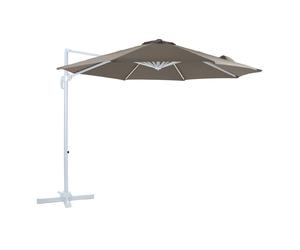 Axi Marisol Parasol Déporté Blanc/Taupe - Rectangulaire Ø 300Cm - Structure Aluminium - Rotation 360 - Inclinable - Résistant Aux Uv