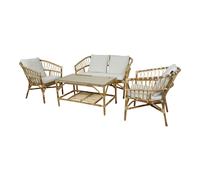 Axi Mary Salon De Jardin Avec 1 Canapé, 2 Fauteuils et Une Table | Canapé 4 Pièces En Rotin100 % Naturel | Ensemble Table Et Chaise