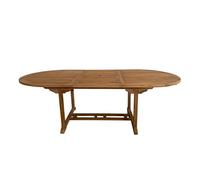 AXI Marzi Table de Jardin Extensible en Bois de Teck, Ovale | Résistante aux Intempéries pour Terrasse/Extérieur | pour 8 Personnes | 180-240 x 120 x 75 cm
