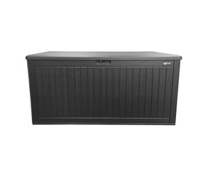 AXI Mike Coffre de Jardin en Plastique, Noir, 1000 litres | Boite de rangement Extérieur pour coussins avec Fond | Rangement Extérieur/Imperméable - 141 x 72 x 72,5 cm