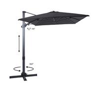AXI Milad Premium Parasol Déporté Gris/Anthracite - Parasol Déporté Rectangulaire 200x300cm - Parasol Pied Déporté, structure aluminium - Rotation