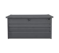 AXI Miles Coffre de jardin en Métal - 400L, Anthracite 132x60x62cm - Coffre de rangement extérieur avec fond et serrure - Meuble Exterieur Rangement Outils de Jardinage, Coussins