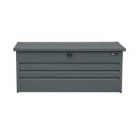AXI Miles Coffre de jardin en Métal - 600L, Anthracite 165 x 70 x 62 cm - Coffre de rangement extérieur avec fond et serrure - Meuble Exterieur Rangement Outils de Jardinage, Coussins