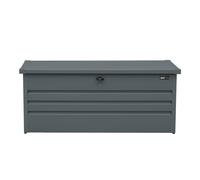 AXI Miles Coffre de jardin en Métal - 600L, Anthracite 165 x 70 x 62 cm - Coffre de rangement extérieur avec fond et serrure - Meuble Exterieur Rangement Outils de Jardinage, Coussins
