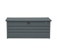 AXI Miles Coffre de jardin en Métal - 600L, Anthracite 165 x 70 x 62 cm - Coffre de rangement extérieur avec fond et serrure - Meuble Exterieur Rangement Outils de Jardinage, Coussins