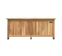 AXI Milo Coffre de jardin en bois brun - 160 x 70 x 120 cm | Coffre de rangement sous un abri ou à l’intérieur avec fond et serrure | Meuble Exterieur Rangement Outils de Jardinage / Coussins