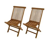 Axi Mina Ensemble De 2 Chaises De Jardin Pliantes En Bois De Teck | Assises Pour Terrasse / Balcon / Extérieur | 59 X 46 X 89 Cm