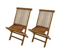 AXI Mina Ensemble de 2 Chaises de Jardin Pliantes en Bois de Teck | Assises pour Terrasse / Balcon / Extérieur | 59 x 46 x 89 cm