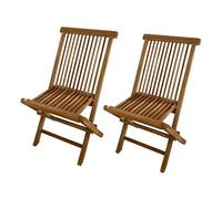 AXI Mina Ensemble de 2 Chaises de Jardin Pliantes en Bois de Teck | Assises pour Terrasse/Balcon/Extérieur | 59 x 46 x 89 cm