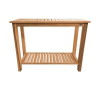 AXI Niah Console de Jardin en Teck Marron | Table Murale Étagère Incluse, pour Intérieur & Extérieur, 120 x 45 x 90 cm