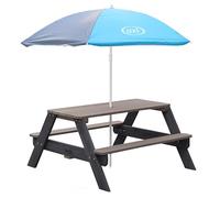 AXI Table de pique-nique enfant Nick – avec parasol anthracite et gris, 95 x 97 x 48 cm