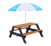 AXI Nick Table Pique Nique avec Parasol Anthracite & Marron | Table de Pique Nique Enfant pour le Jardin, Table Picnic, Table Picnic Bois - 95 x 97 x 48 cm