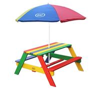 AXI Nick Table Pique Nique avec Parasol Multicouleur| 95 x 97 x 48 cm - Table de Pique Nique Enfant pour Le Jardin, Table Picnic, Table Picnic Bois