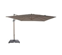 AXI Nima Parasol Déporté Aspect chêne/taupe, Lot Complet - Rectangulaire 300x300 cm - Structure aluminium - Avec roulettes et housse inclus